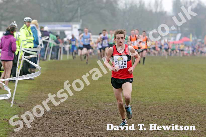 SJac Hopkins on his way to winning the under-17 mens McCain World Cross Country Trials and Inter Counties.